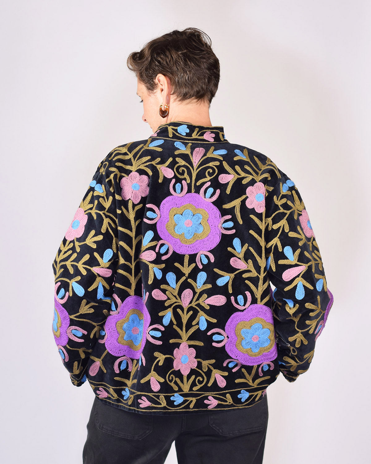 Embroidered Suzani Velvet Jacket - 10