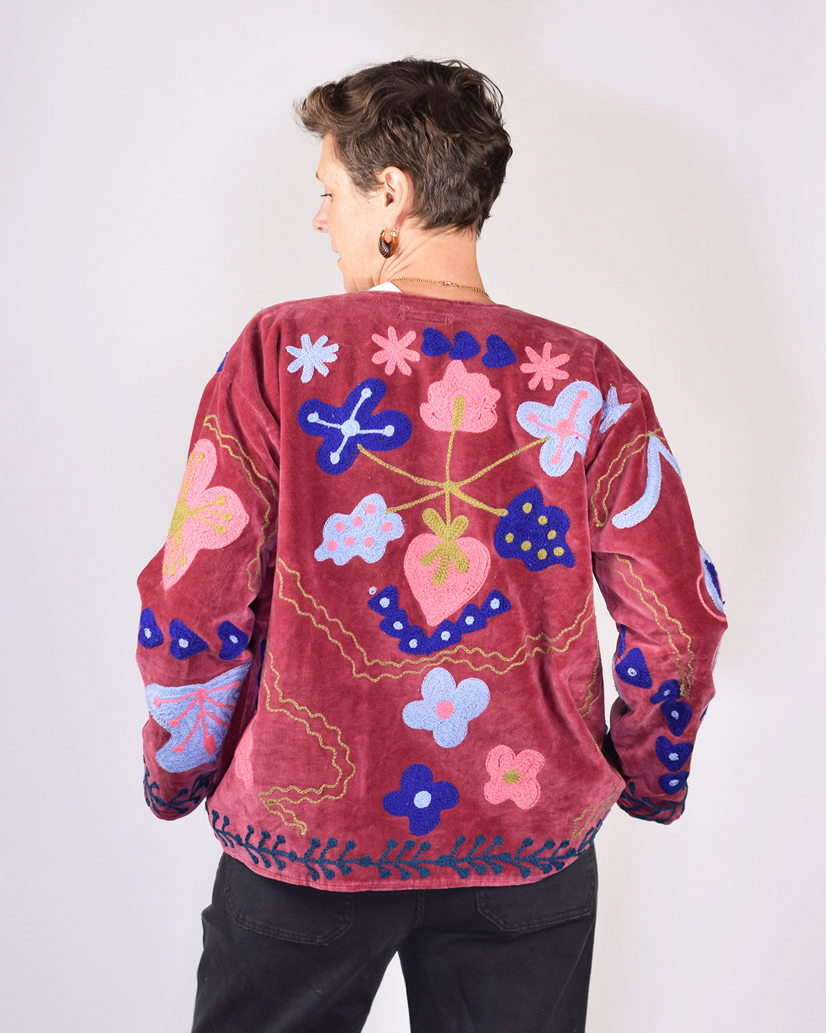 Embroidered Suzani Velvet Jacket - 07