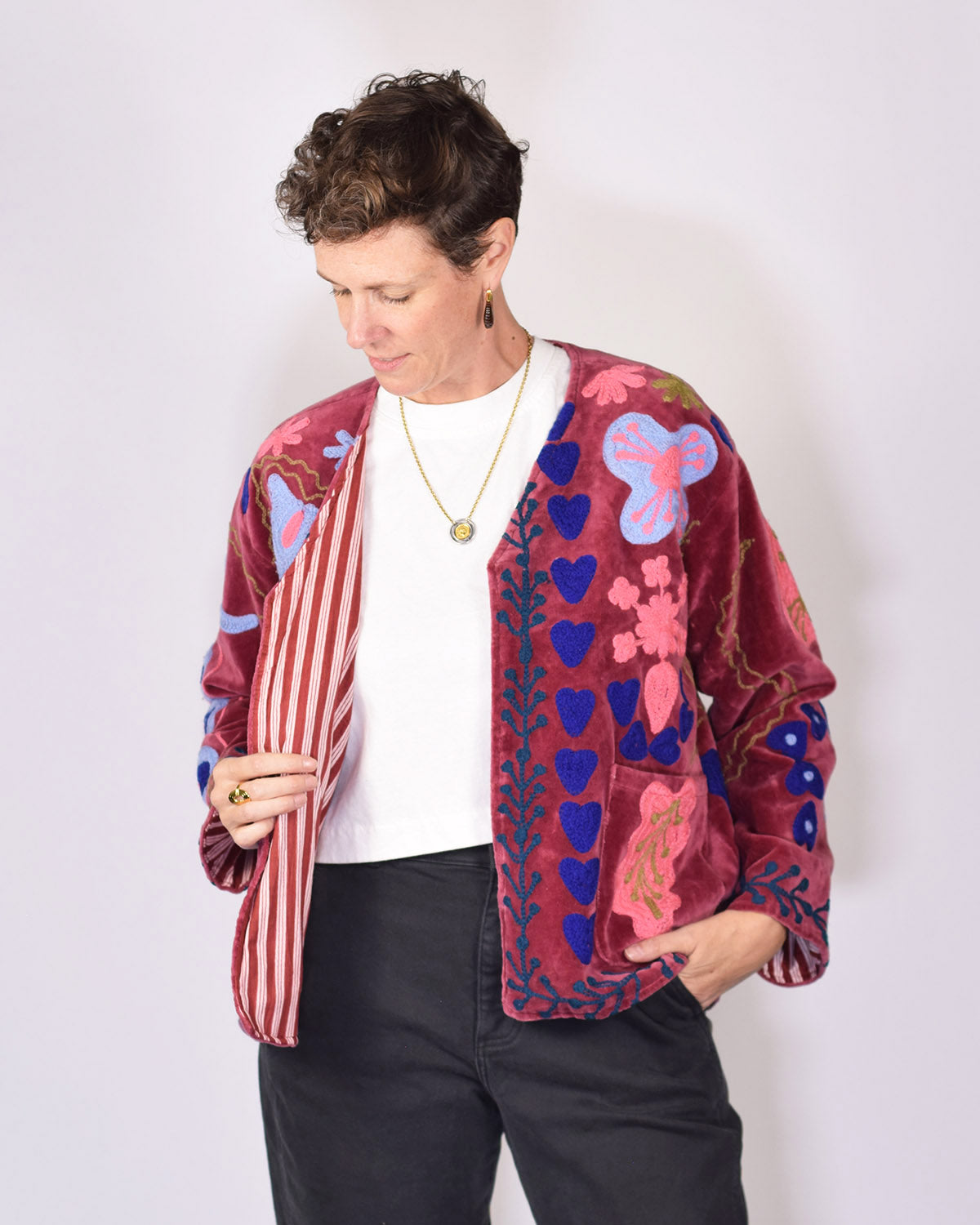 Embroidered Suzani Velvet Jacket - 07