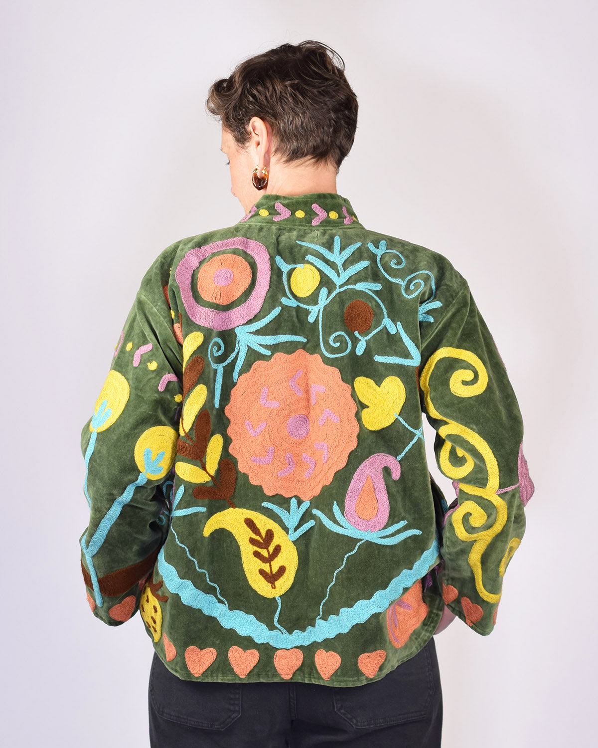 Embroidered Suzani Velvet Jacket - 16