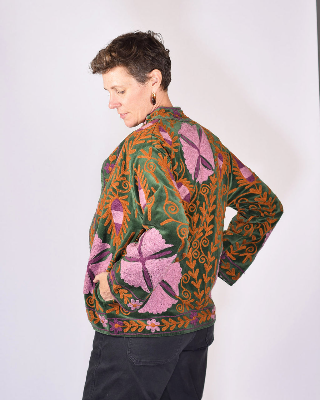 Embroidered Suzani Velvet Jacket - 15