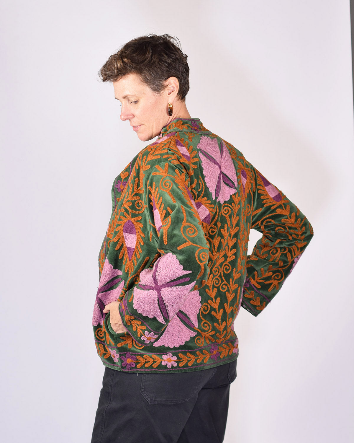 Embroidered Suzani Velvet Jacket - 15
