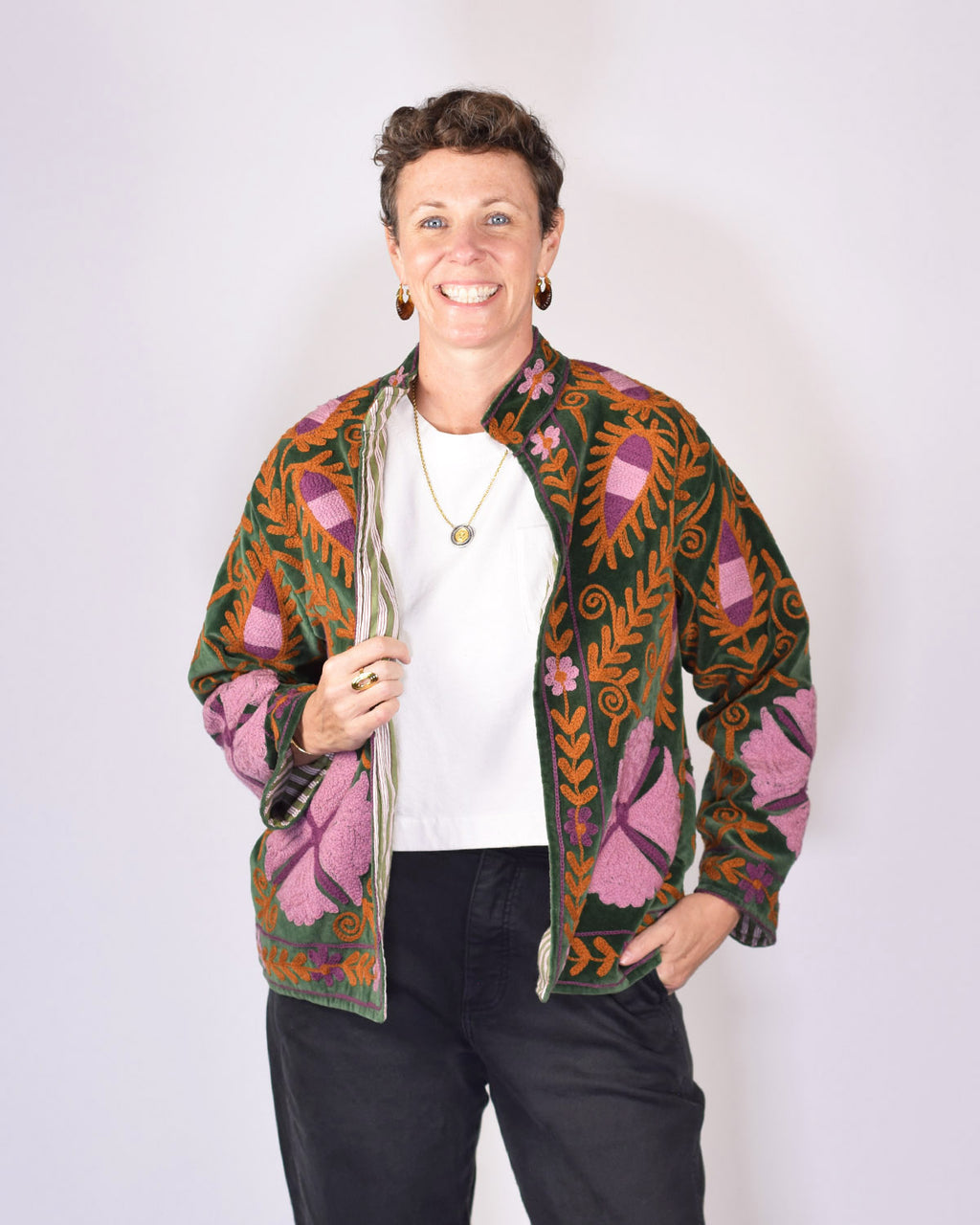 Embroidered Suzani Velvet Jacket - 15
