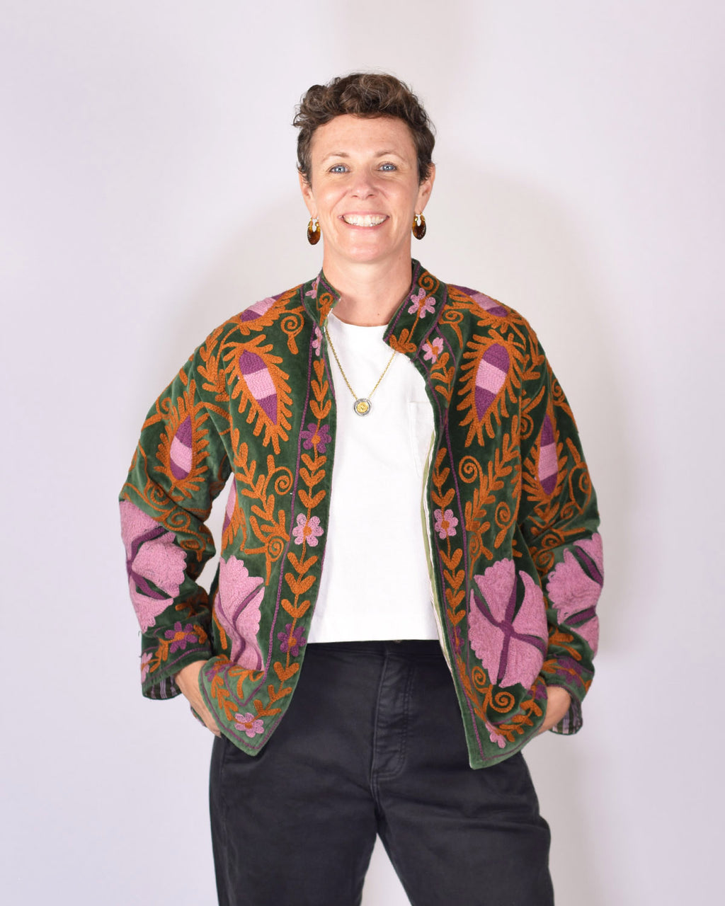 Embroidered Suzani Velvet Jacket - 15