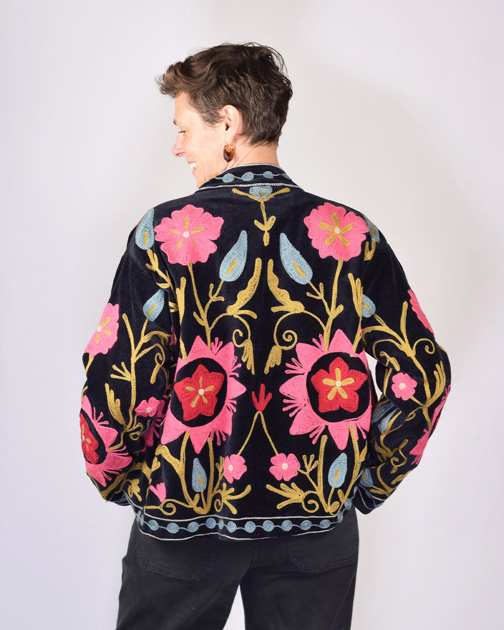 Embroidered Suzani Velvet Jacket - 13