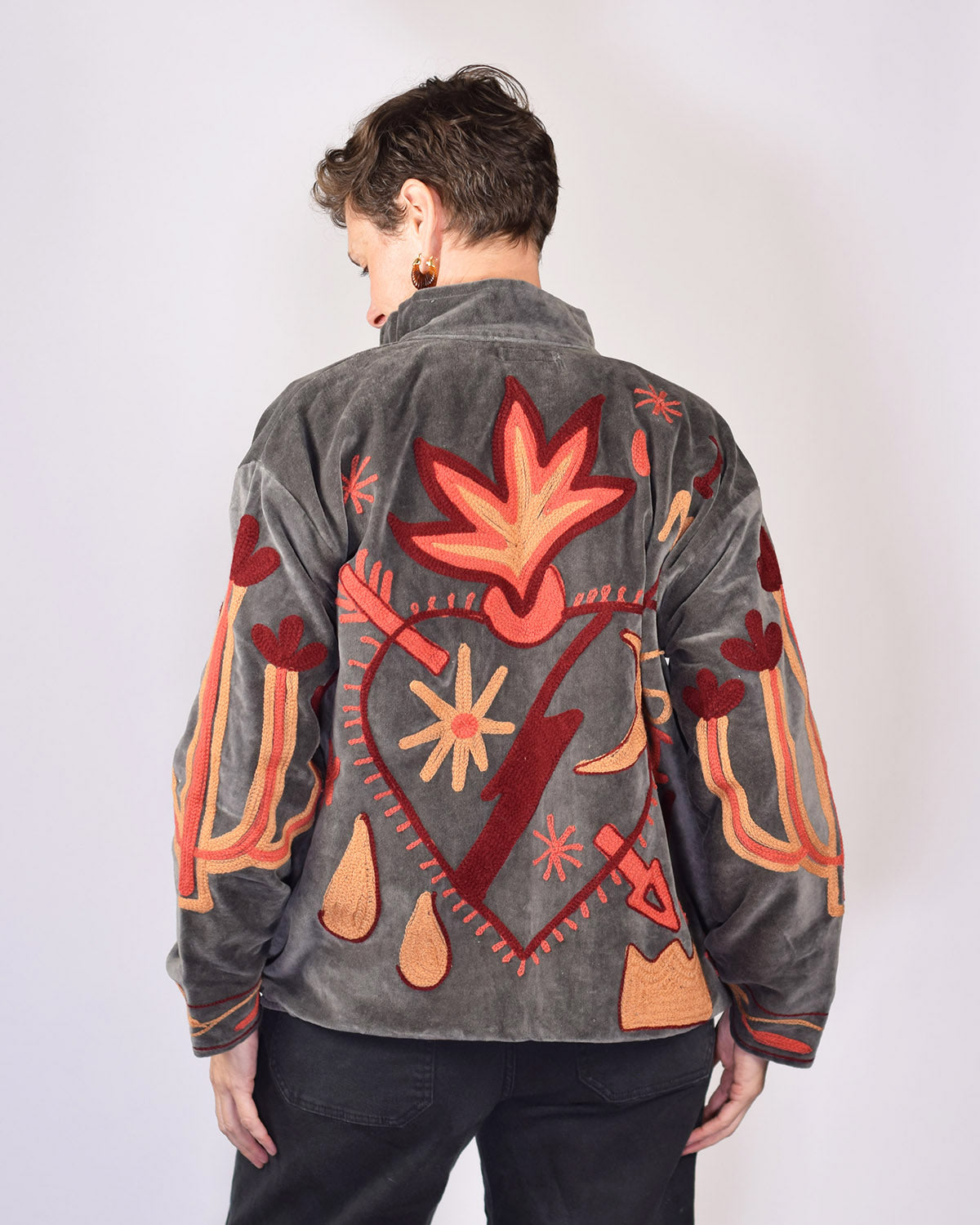 Me + You "Imagine" Embroidered Velvet Jacket - 03