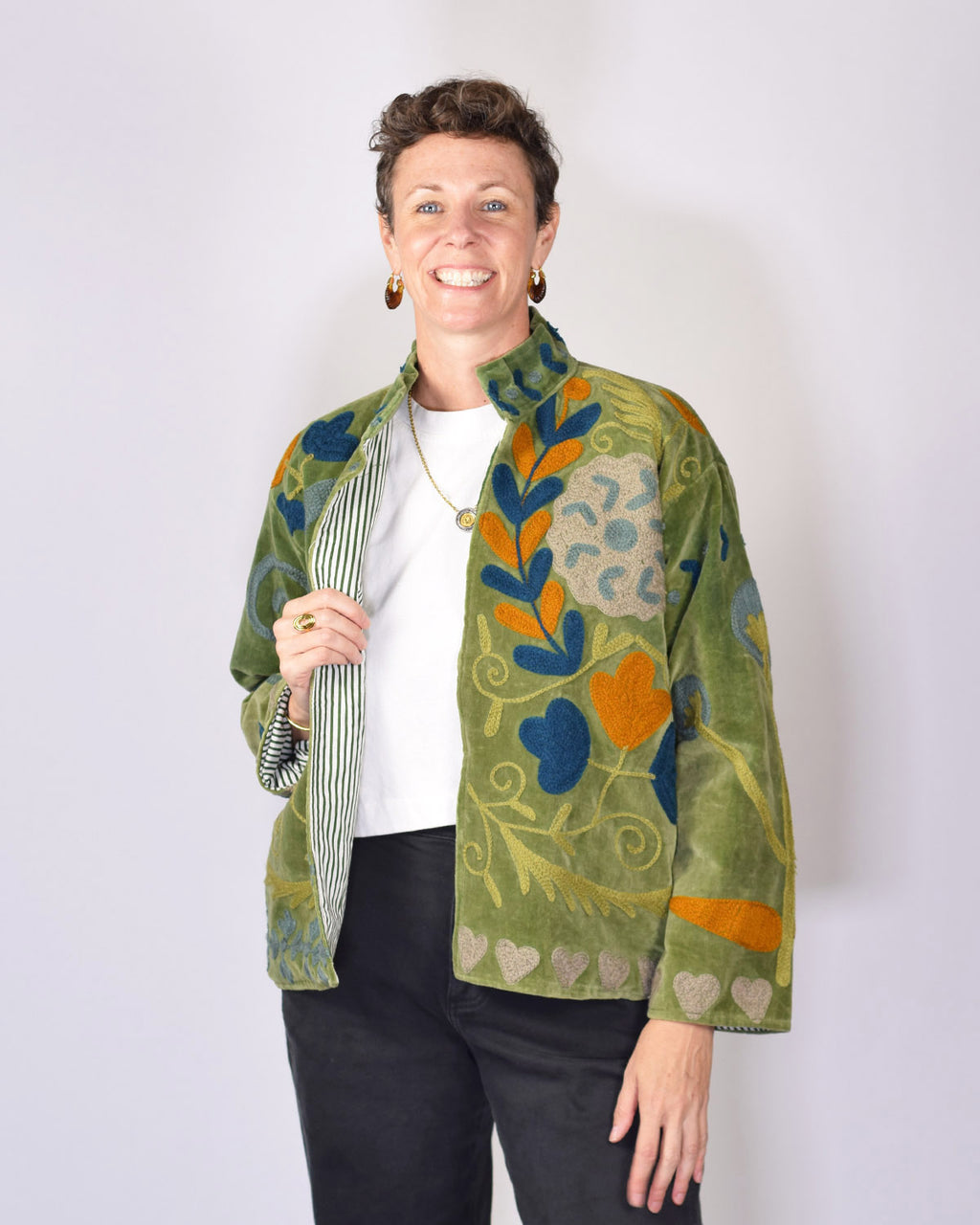 Embroidered Suzani Velvet Jacket - 12