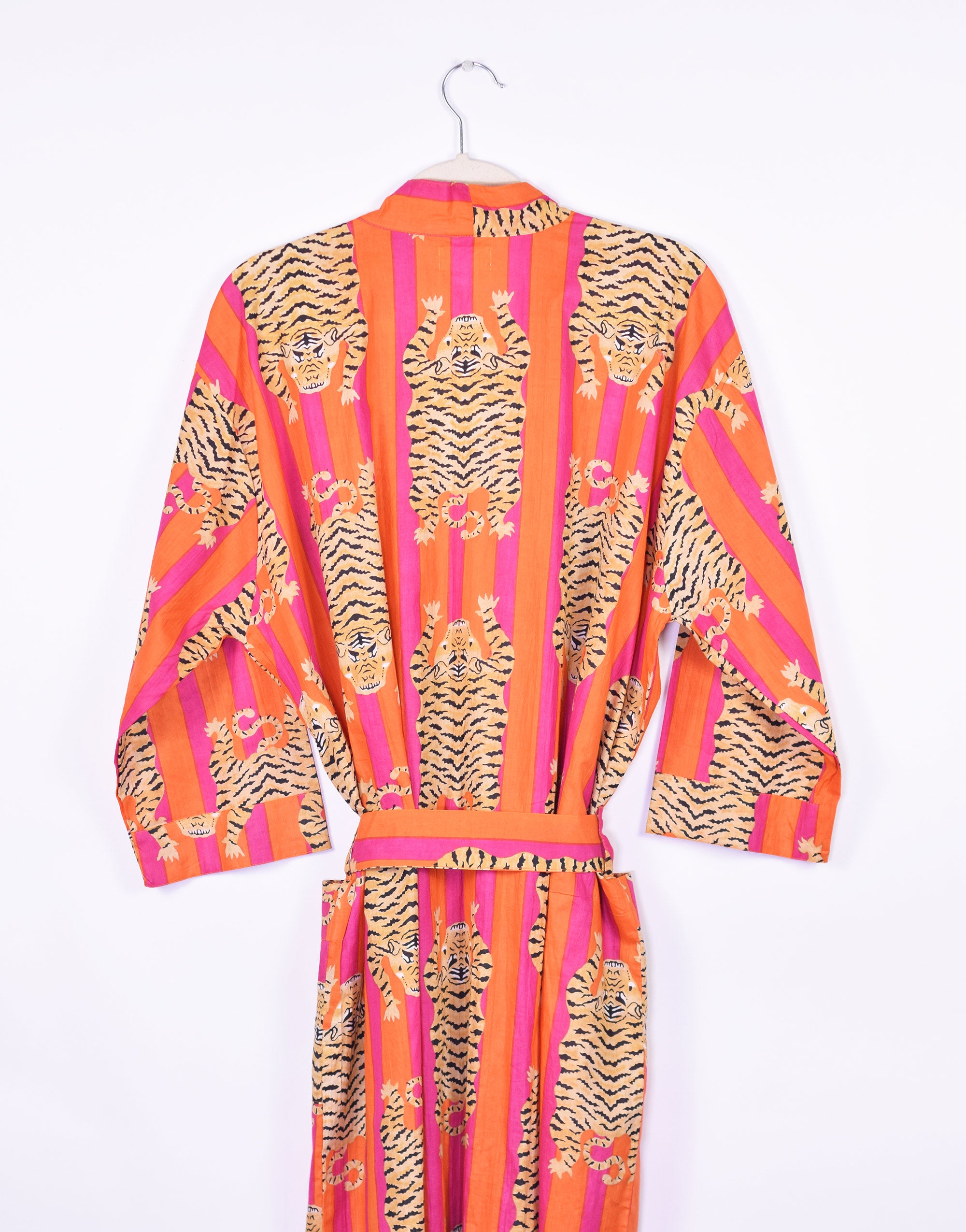 Tiger Robe - Lightweight Cotton - Orange/Pink image 6