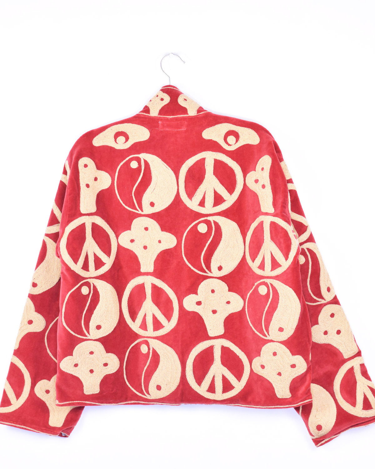 Peace Out Embroidered Velvet Jacket - 01 image 1