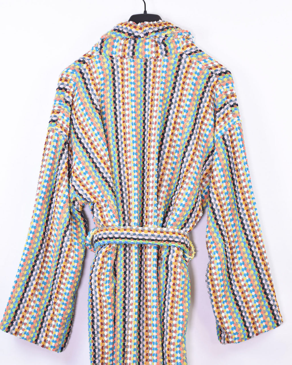 Organic Turkish Cotton Plush Terry Cloth Robe - Cheerful Checkers image 4