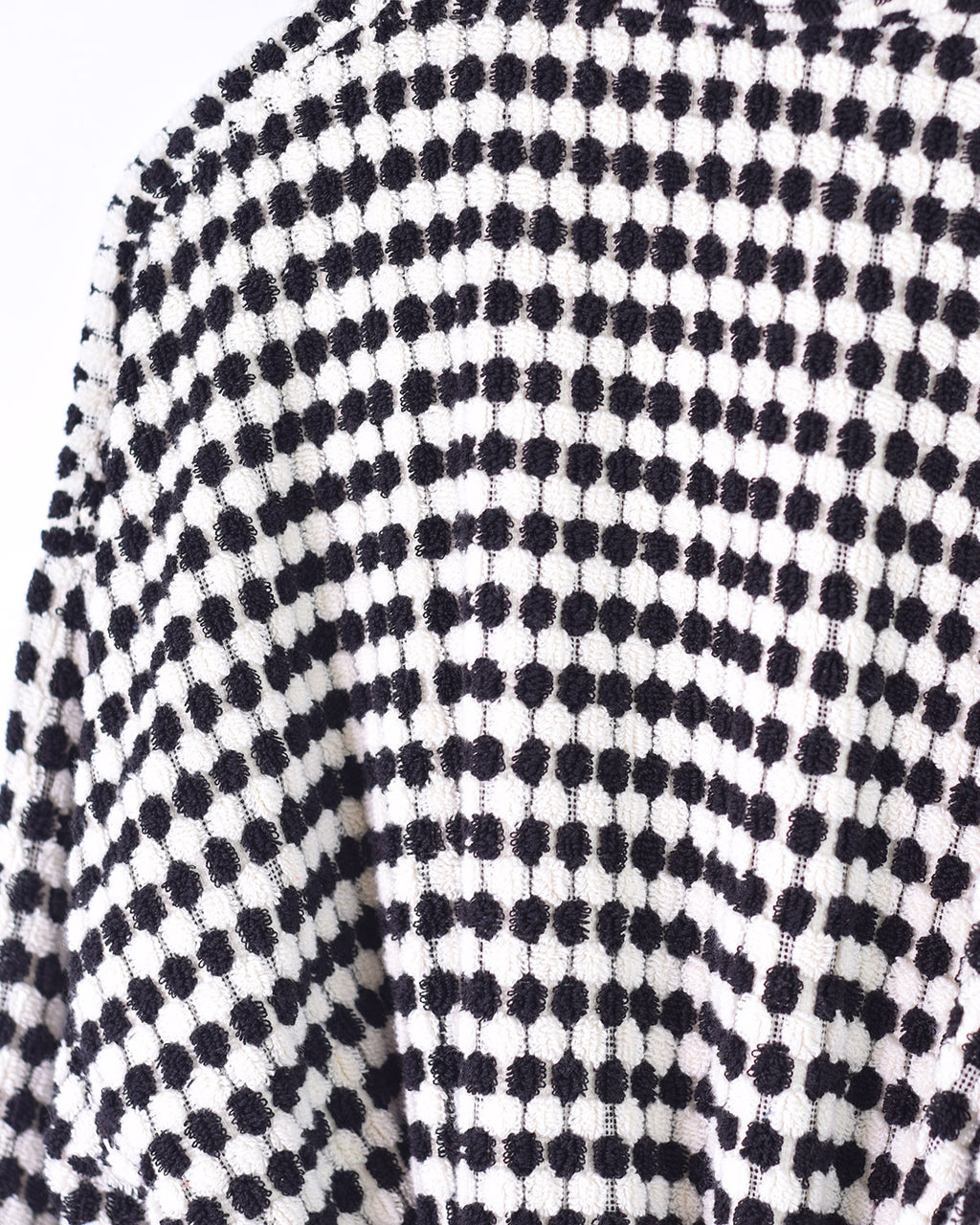 Organic Turkish Cotton Plush Terry Cloth Robe - Black/White Checkered image 3