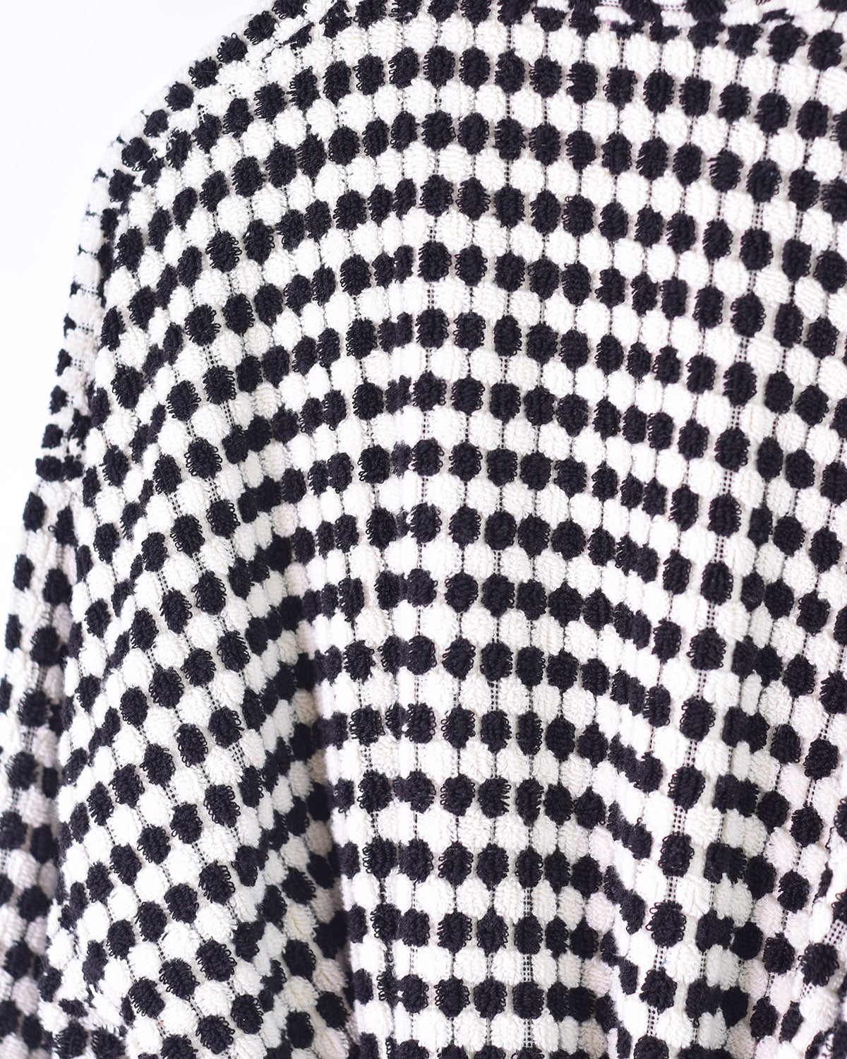 Organic Turkish Cotton Plush Terry Cloth Robe - Black/White Checkered image 3