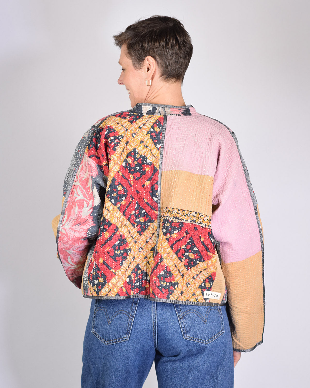 Sofie Quilted Reversible Patchwork Kantha Jacket - 08 image 1