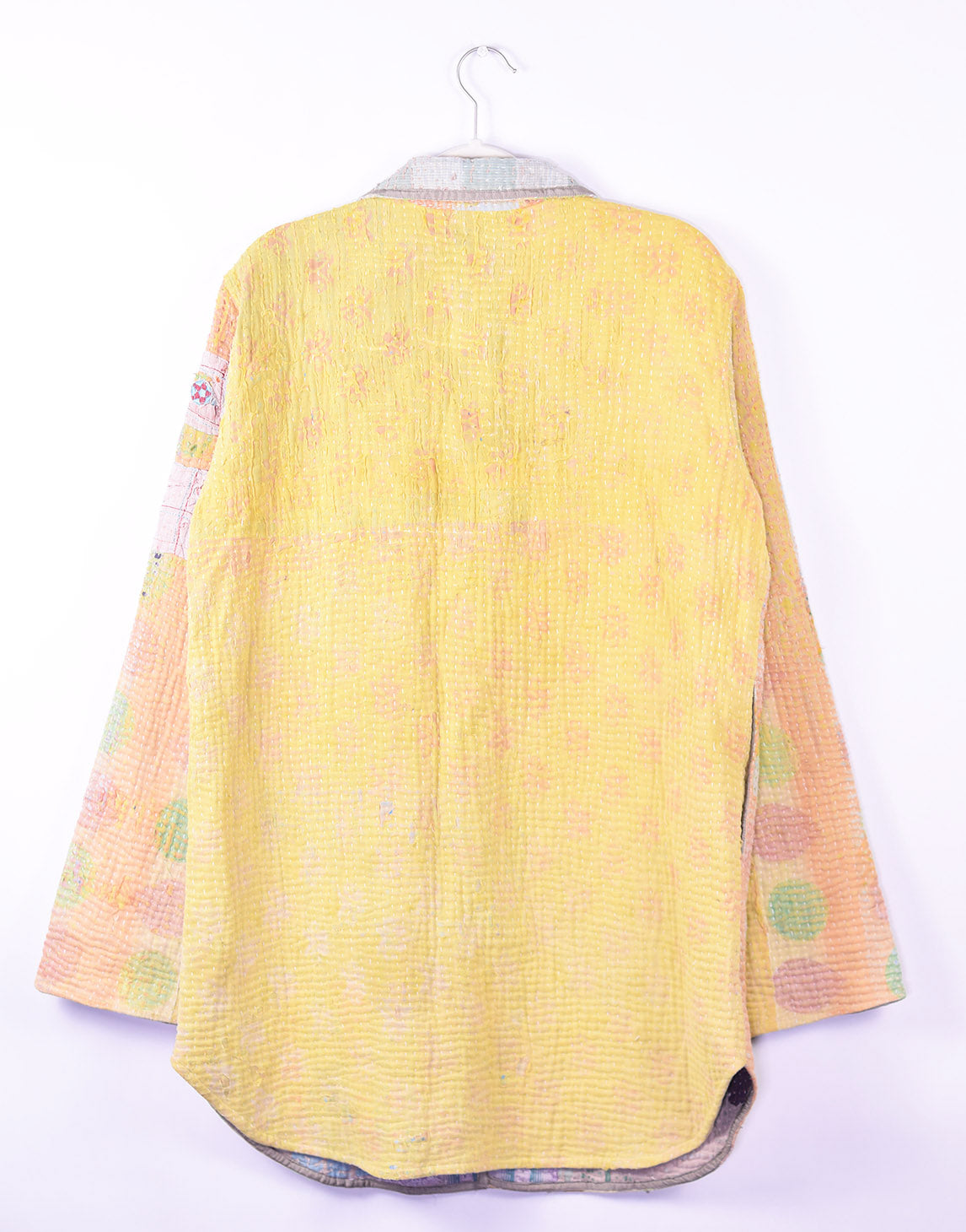 Frankie Long Quilted Reversible Patchwork Kantha Jacket - 06 image 3