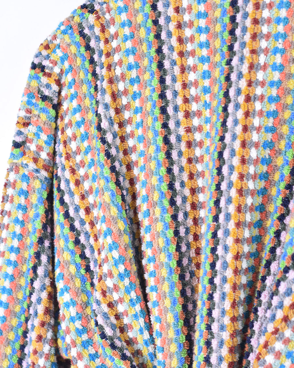 Organic Turkish Cotton Plush Terry Cloth Robe - Cheerful Checkers image 3