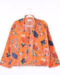 Velvet Printed Jacket - Orange Garden image 0
