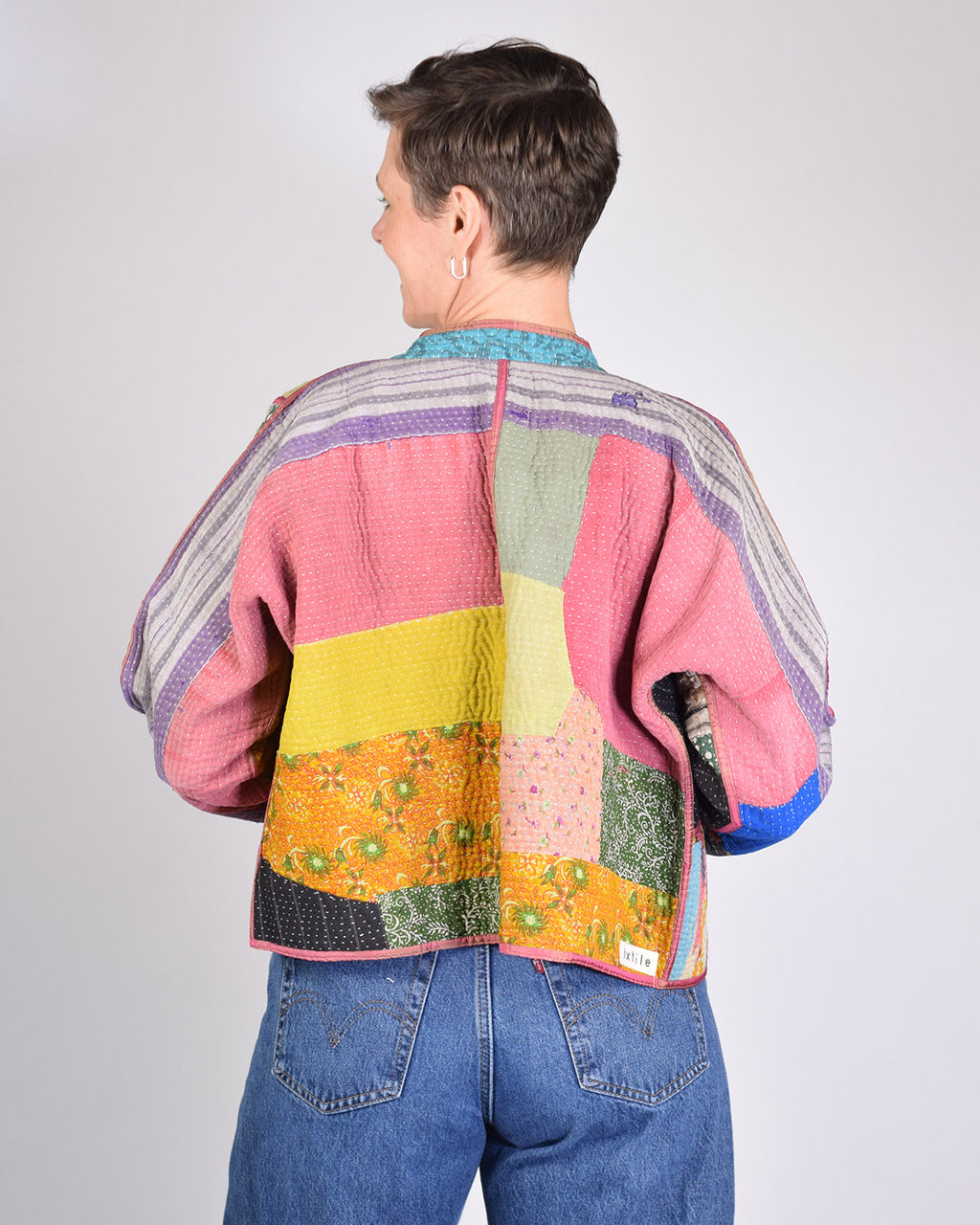 Sofie Quilted Reversible Patchwork Kantha Jacket - 06 image 1