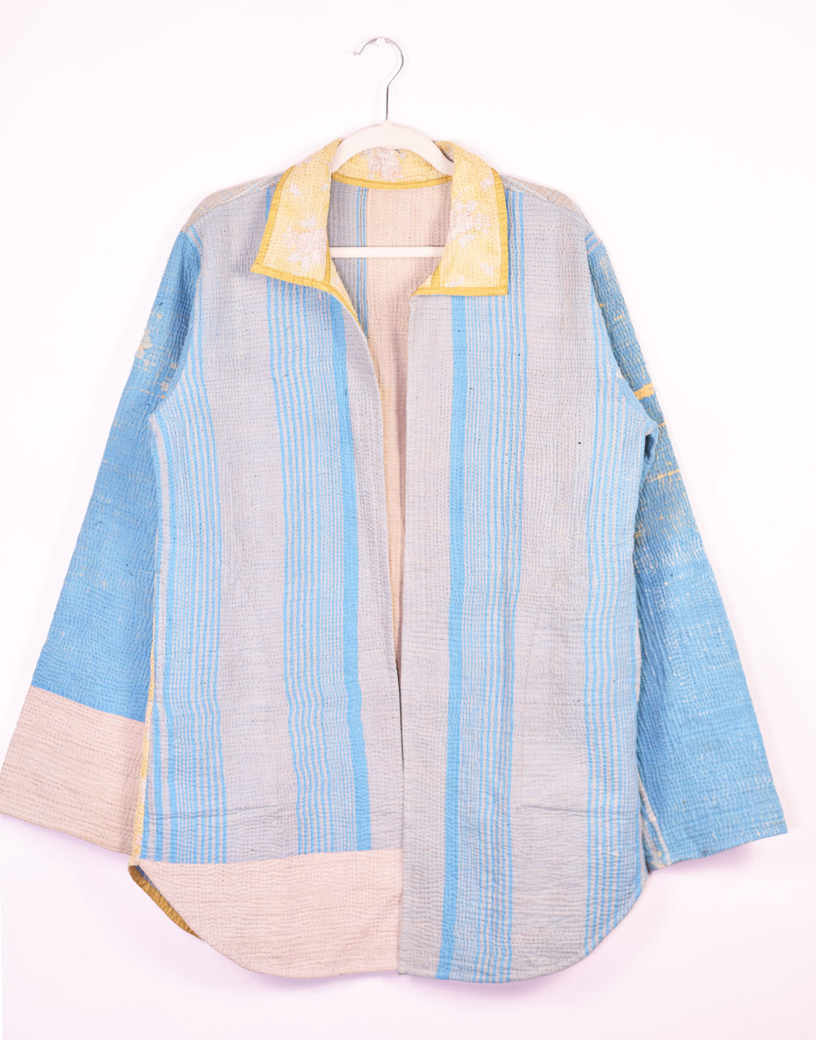 Frankie Long Quilted Reversible Patchwork Kantha Jacket - 03 image 0
