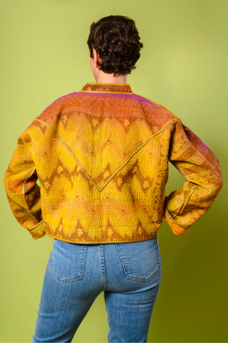 Sofie Quilted Reversible Patchwork Kantha Jacket - 03 image 1