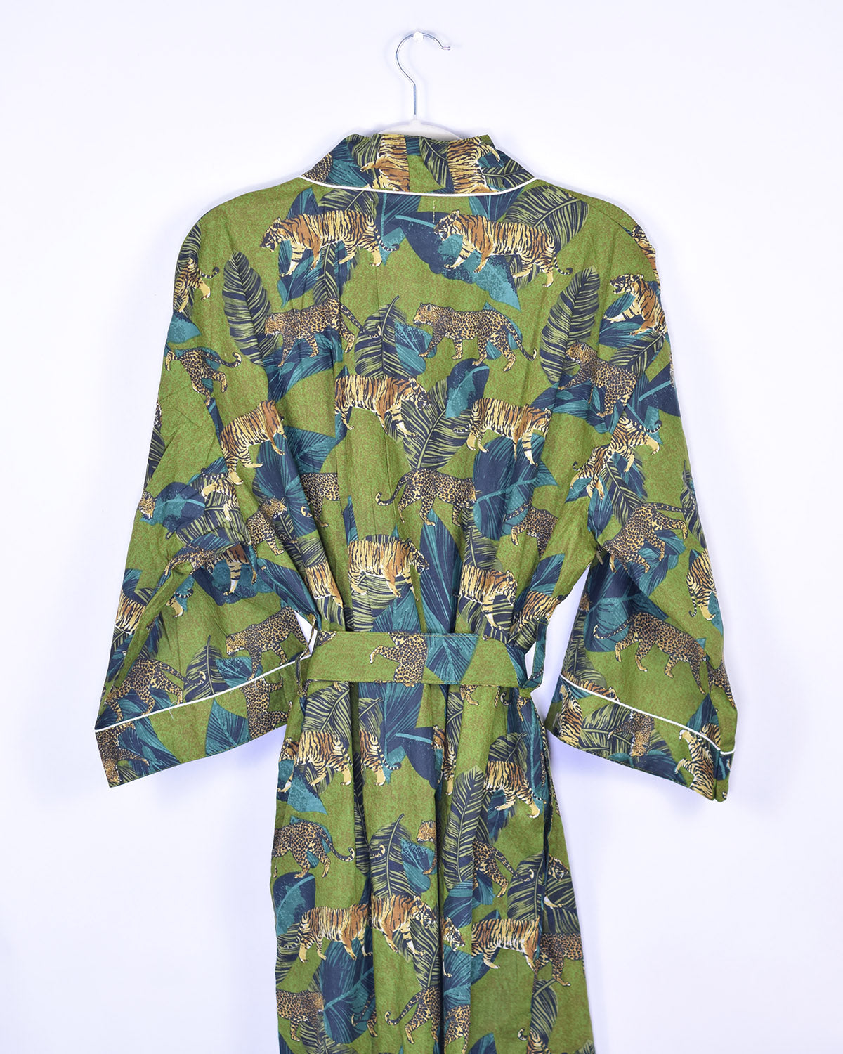 Lightweight Cotton Robe / Kimono - Emerald Safari image 11