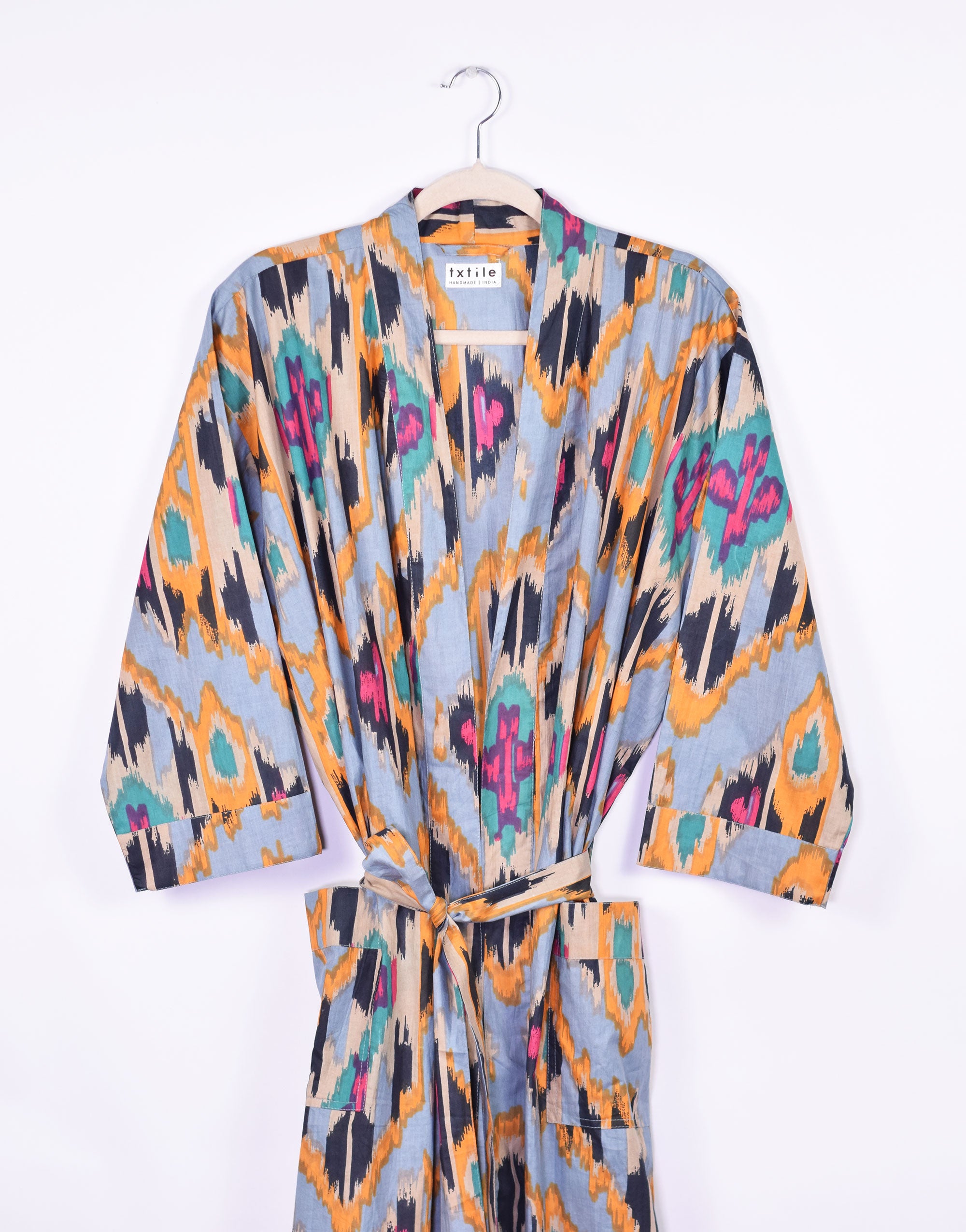 Lightweight Cotton Robe - Lavender Ikat image 0