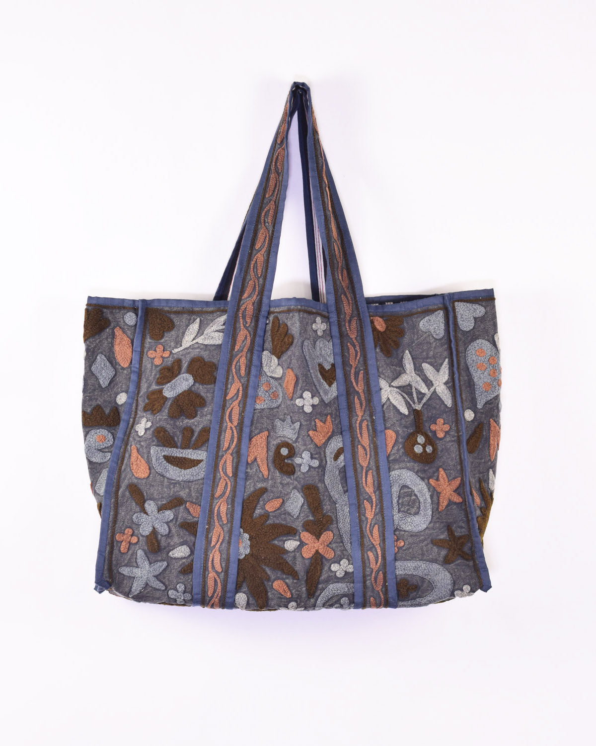 Canvas Suzani Embroidered Oversized Tote Bag - 15 image 0