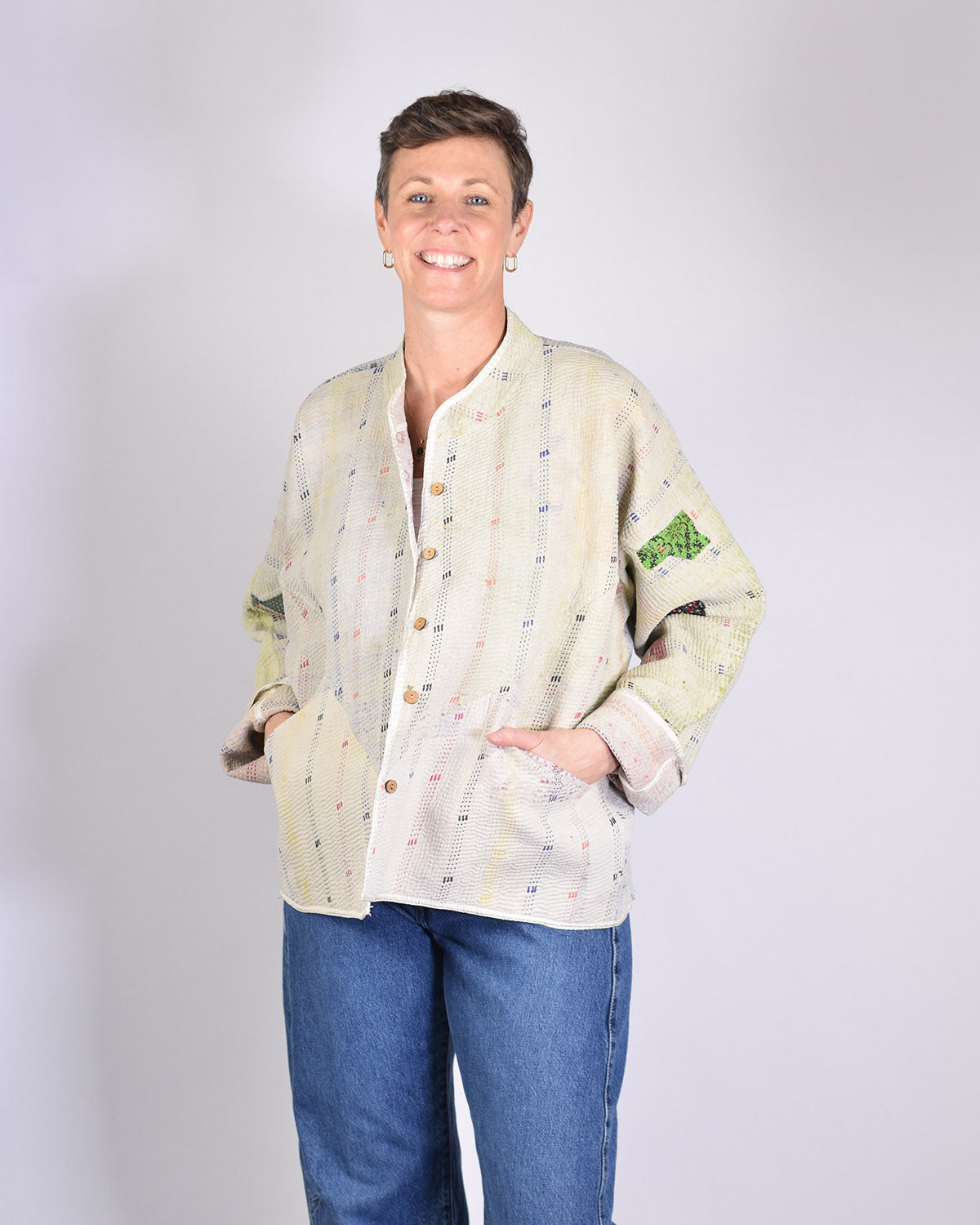 Charlie Quilted Reversible Patchwork Kantha Jacket - 12 image 0