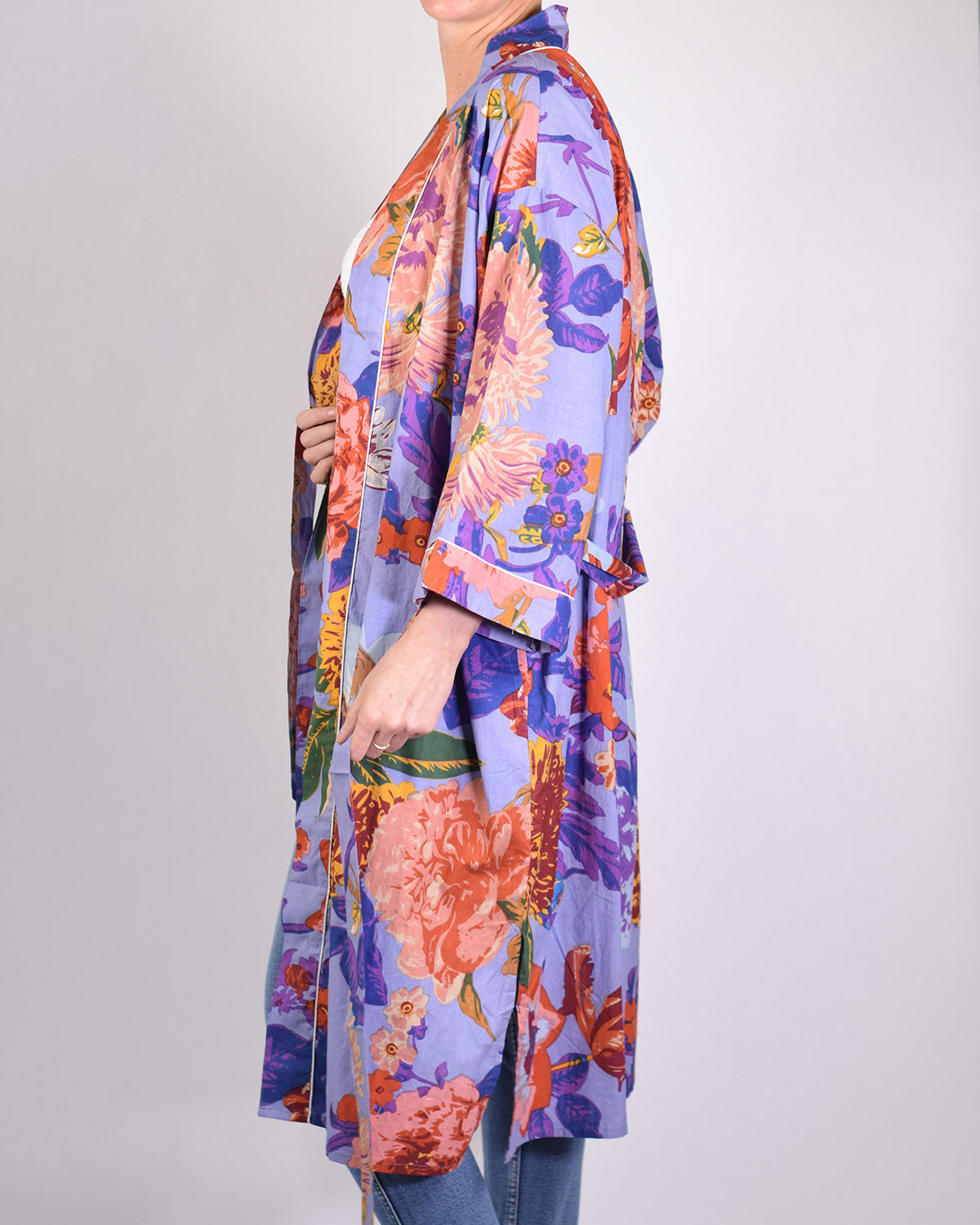 Lightweight Cotton Robe / Kimono - Flower Patch image 0