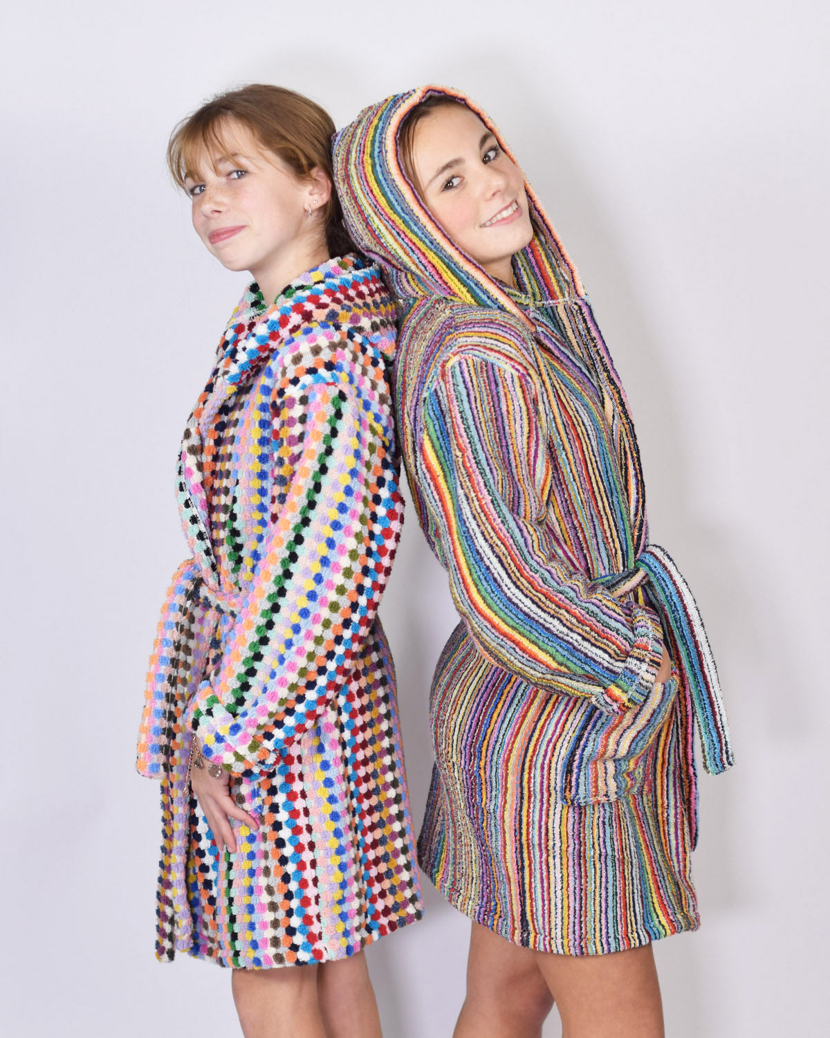 KIDS Organic Turkish Cotton Plush Terry Cloth Robe - Rainbow Missoni Stripes image 8