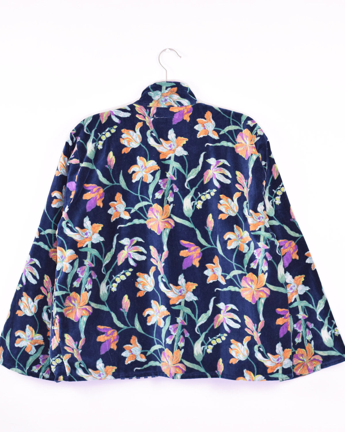 Velvet Printed Jacket - Navy Garden image 1