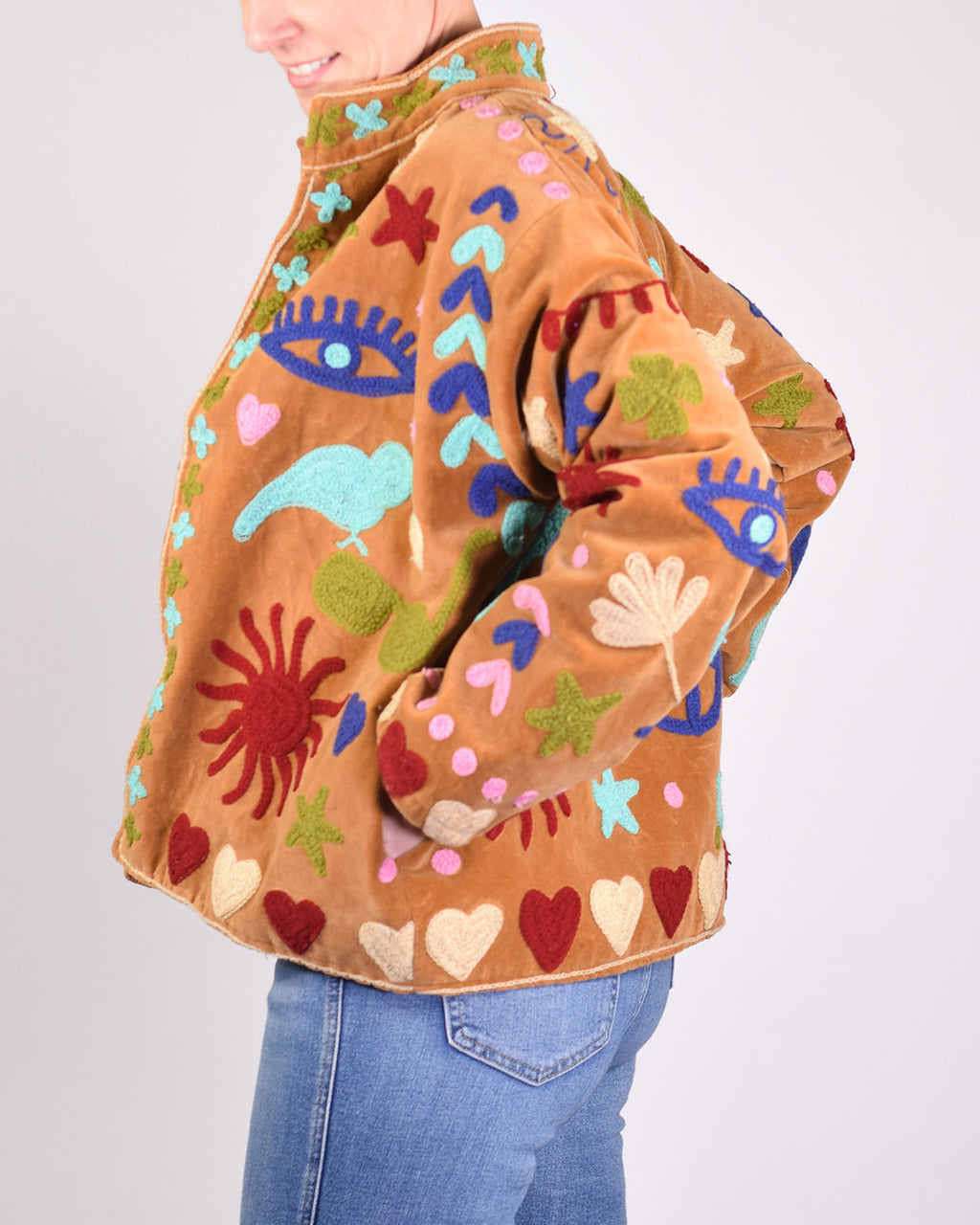 Good Vibes Embroidered Velvet Jacket - 04 image 3