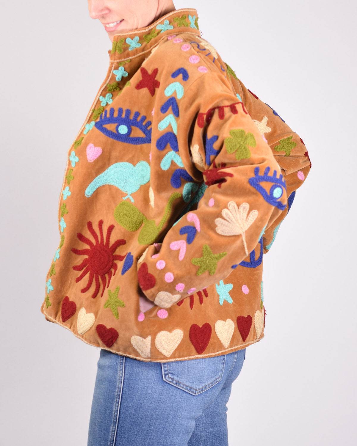 Good Vibes Embroidered Velvet Jacket - 04 image 3