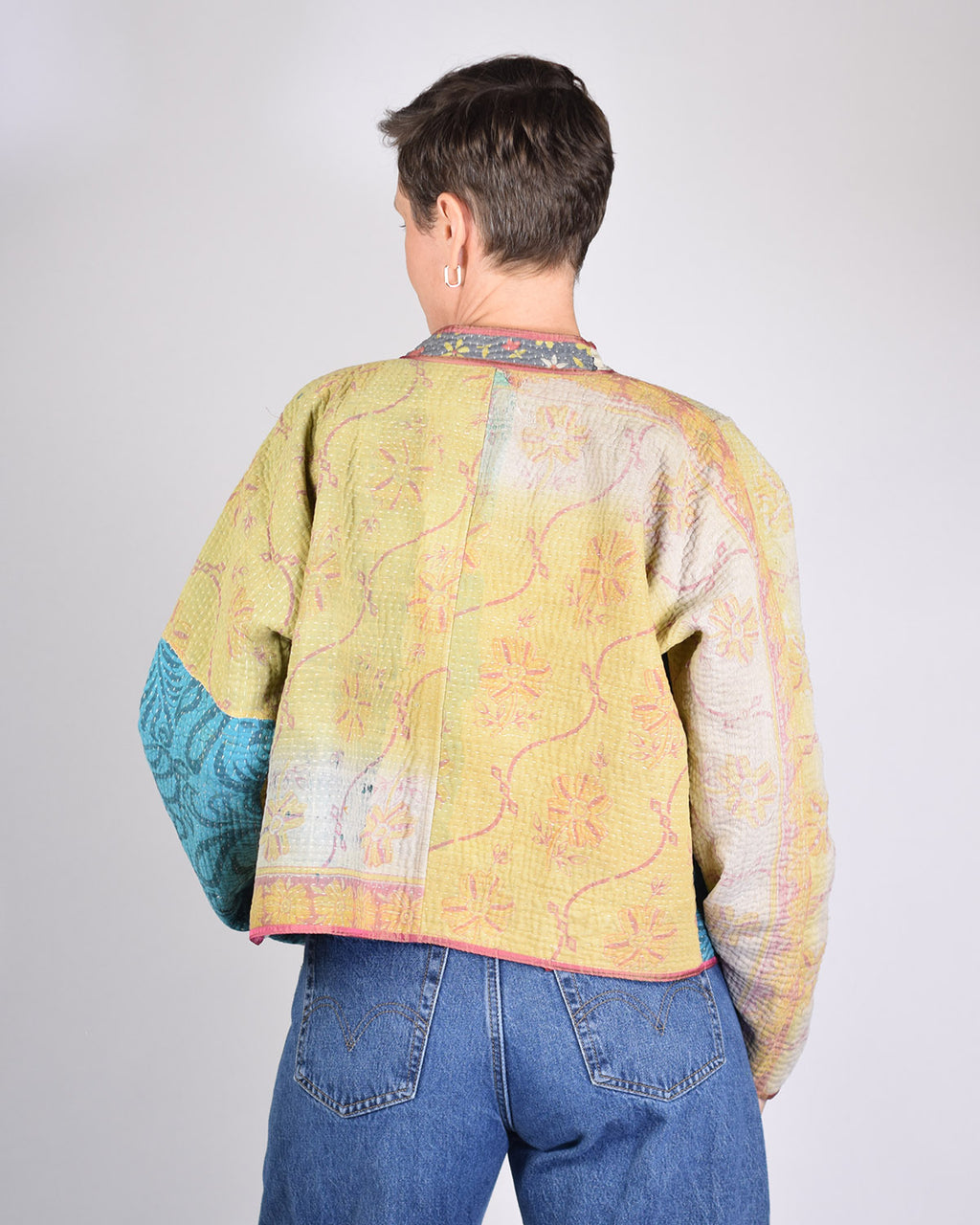 Sofie Quilted Reversible Patchwork Kantha Jacket - 06 image 4