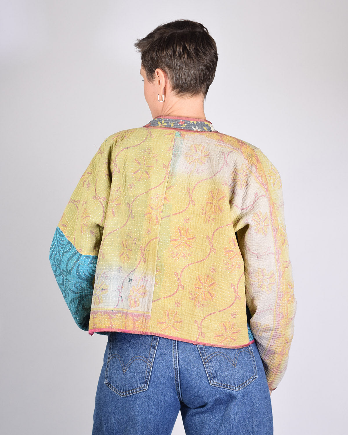 Sofie Quilted Reversible Patchwork Kantha Jacket - 06 image 4