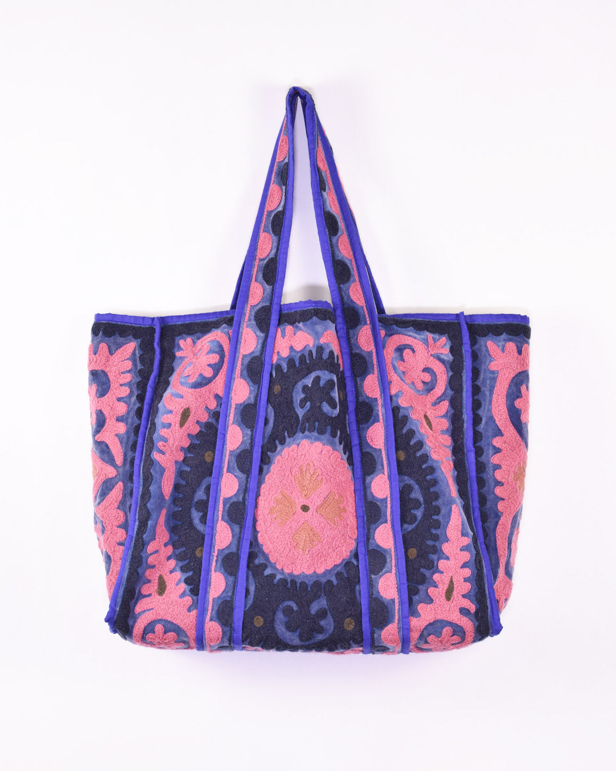 Velvet Suzani Embroidered Oversized Tote Bag - 01 image 0