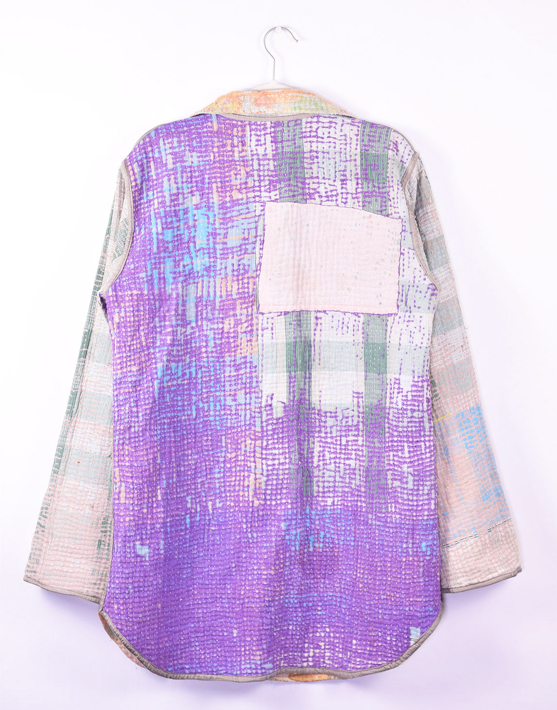 Frankie Long Quilted Reversible Patchwork Kantha Jacket - 06 image 1