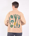 Lightweight "Eat Your Greens" Canvas Embroidered Jacket - Cream image 1