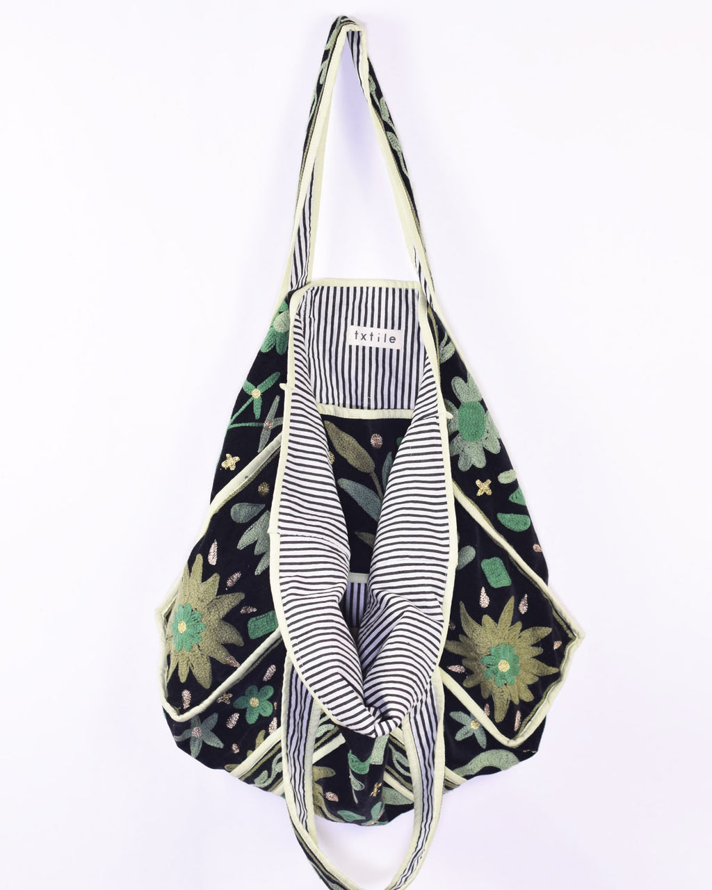 Velvet Suzani Embroidered Oversized Tote Bag - 05 image 1