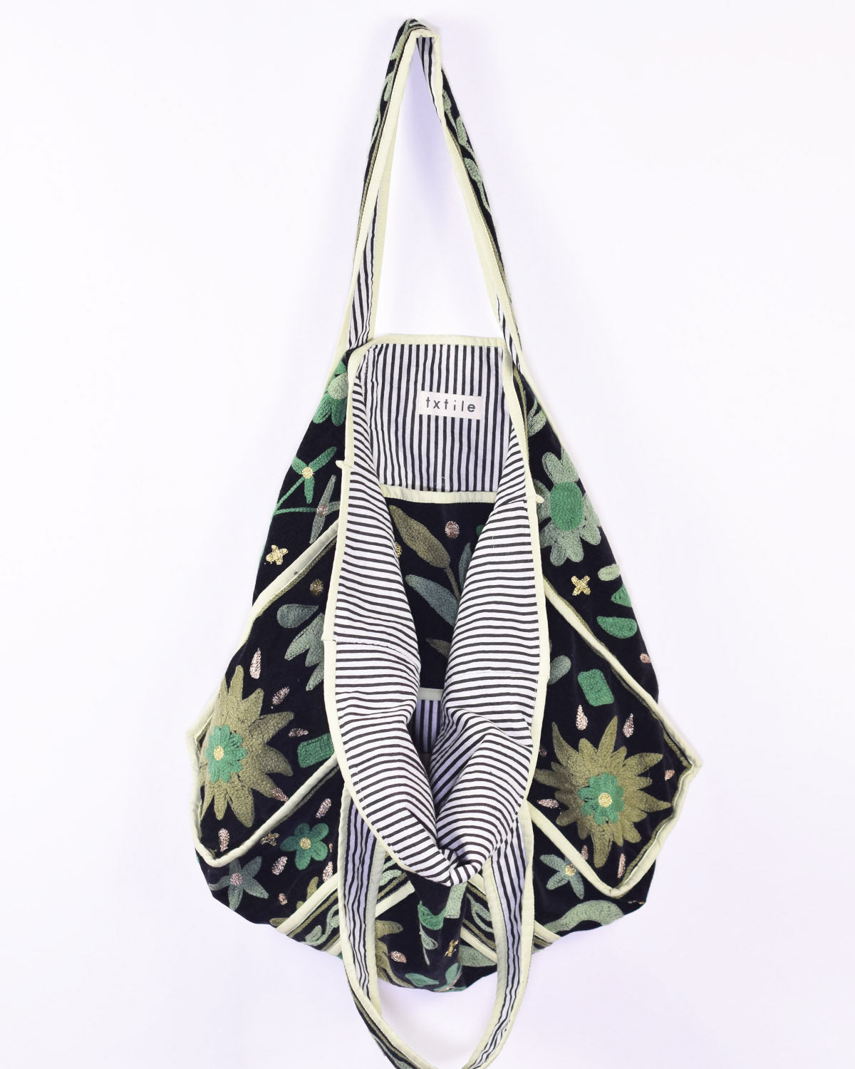 Velvet Suzani Embroidered Oversized Tote Bag - 05 image 1