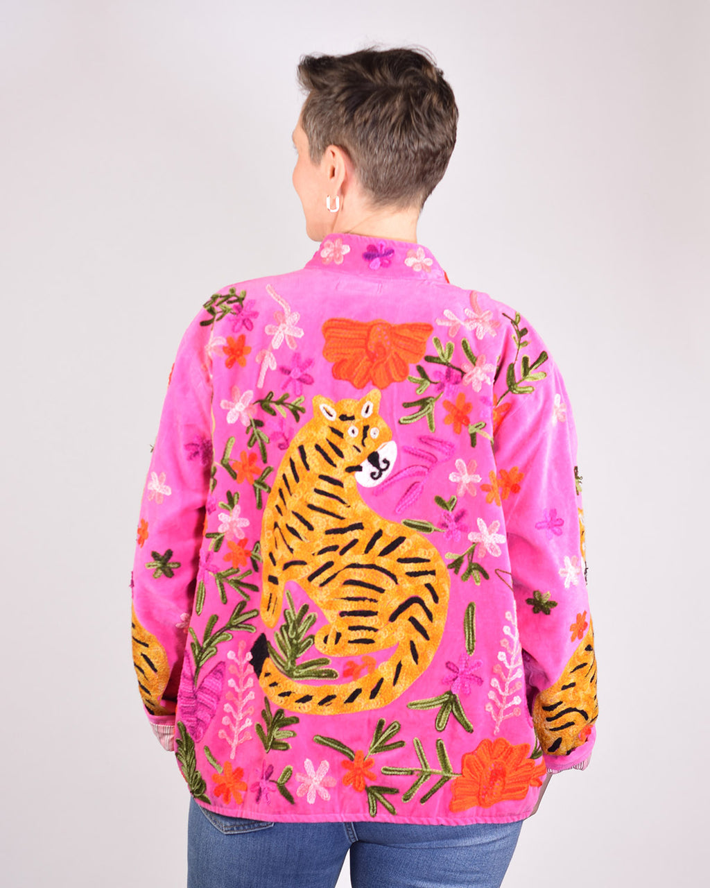 Tiger Tribe Embroidered Velvet Jacket - 02 image 0