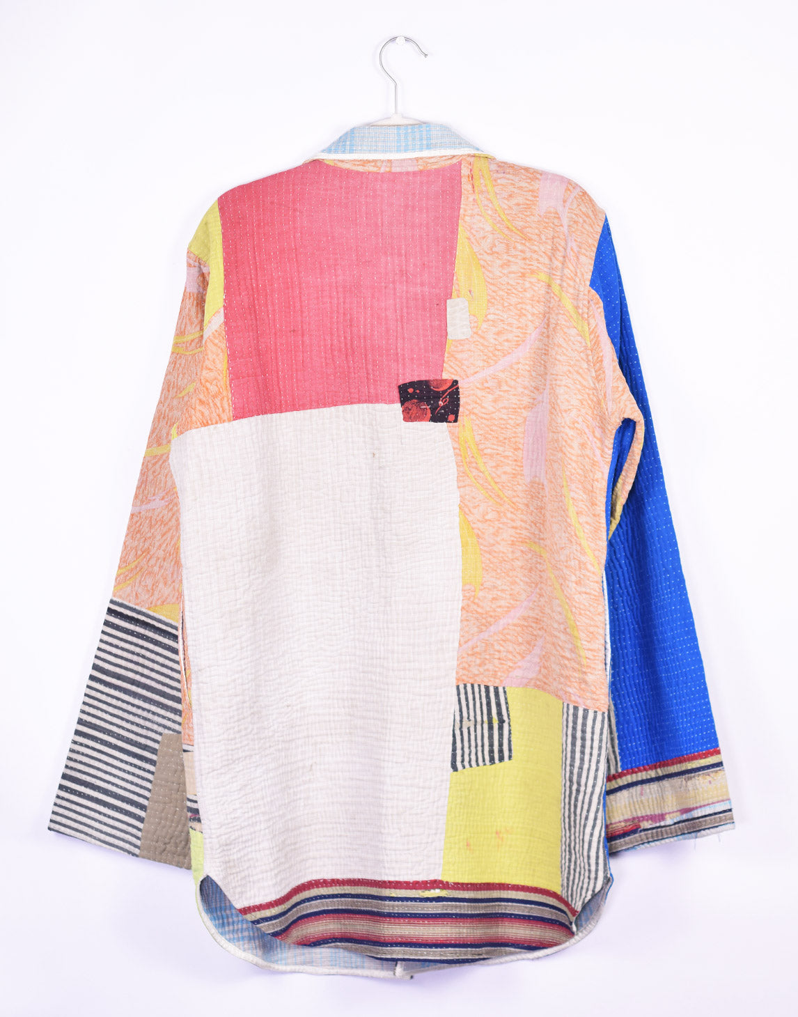 Frankie Long Quilted Reversible Patchwork Kantha Jacket - 01 image 1