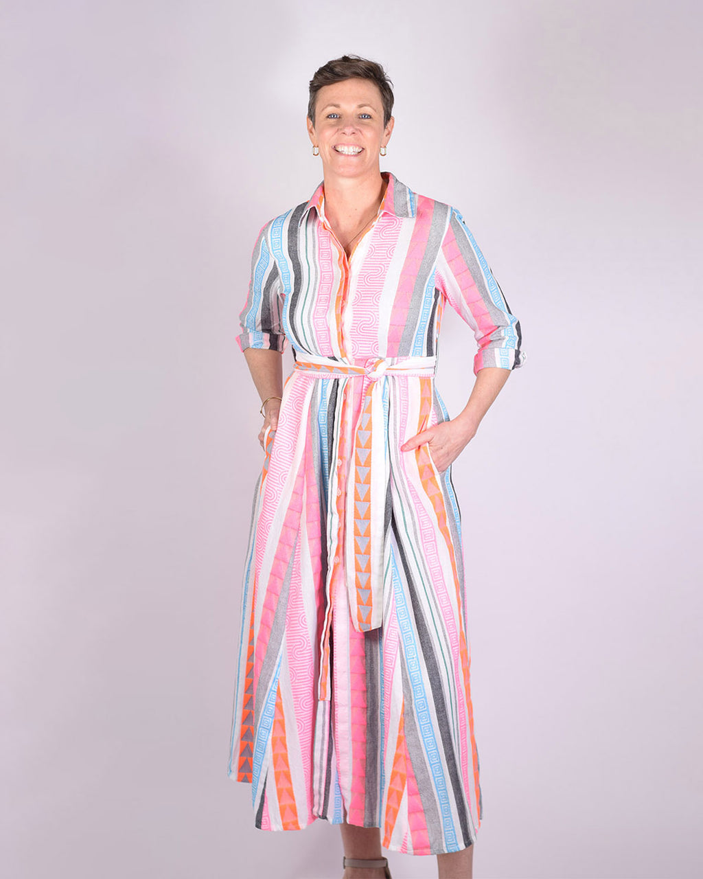Rowan Shirt Dress - Long Sleeve - Blue Wave image 3