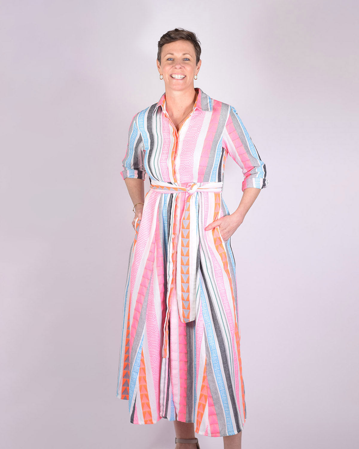 Rowan Shirt Dress - Long Sleeve - Blue Wave image 3