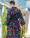 Lightweight Cotton Robe / Kimono - Midnight Rainforest image 0