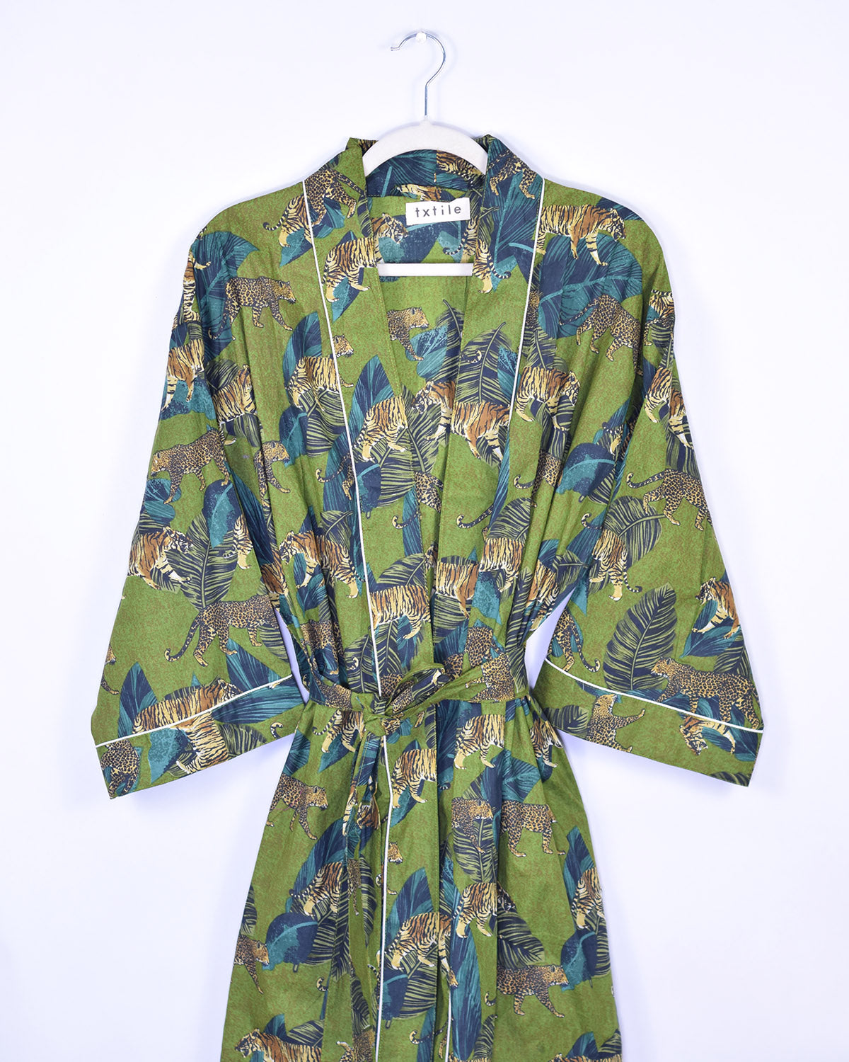 Lightweight Cotton Robe / Kimono - Emerald Safari image 8