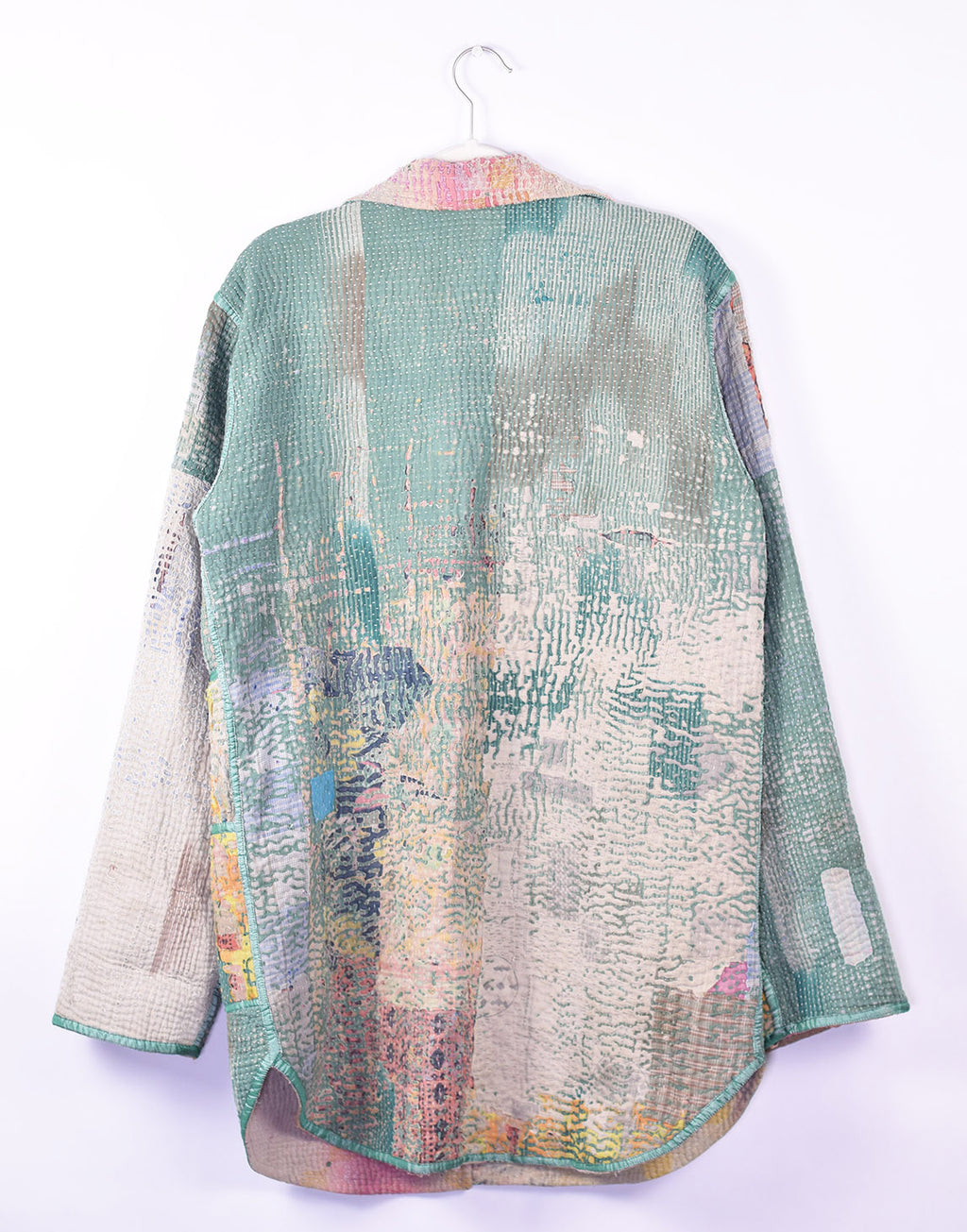 Frankie Long Quilted Reversible Patchwork Kantha Jacket -13 image 5