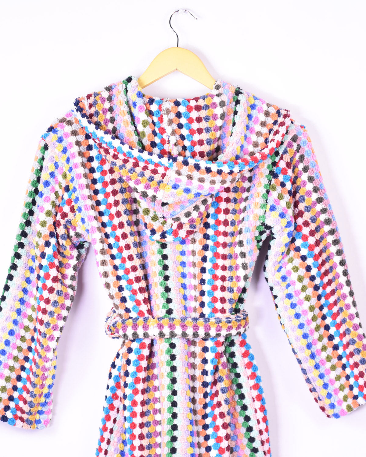 KIDS Organic Turkish Cotton Plush Terry Cloth Robe - Rainbow Checkered image 8