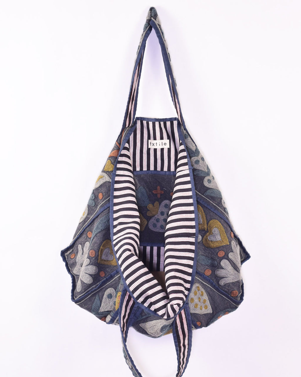 Canvas Suzani Embroidered Oversized Tote Bag - 04 image 1