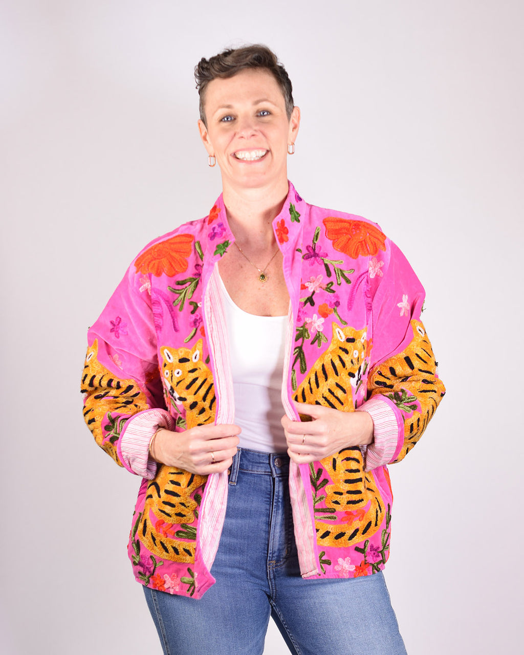 Tiger Tribe Embroidered Velvet Jacket - 02 image 2