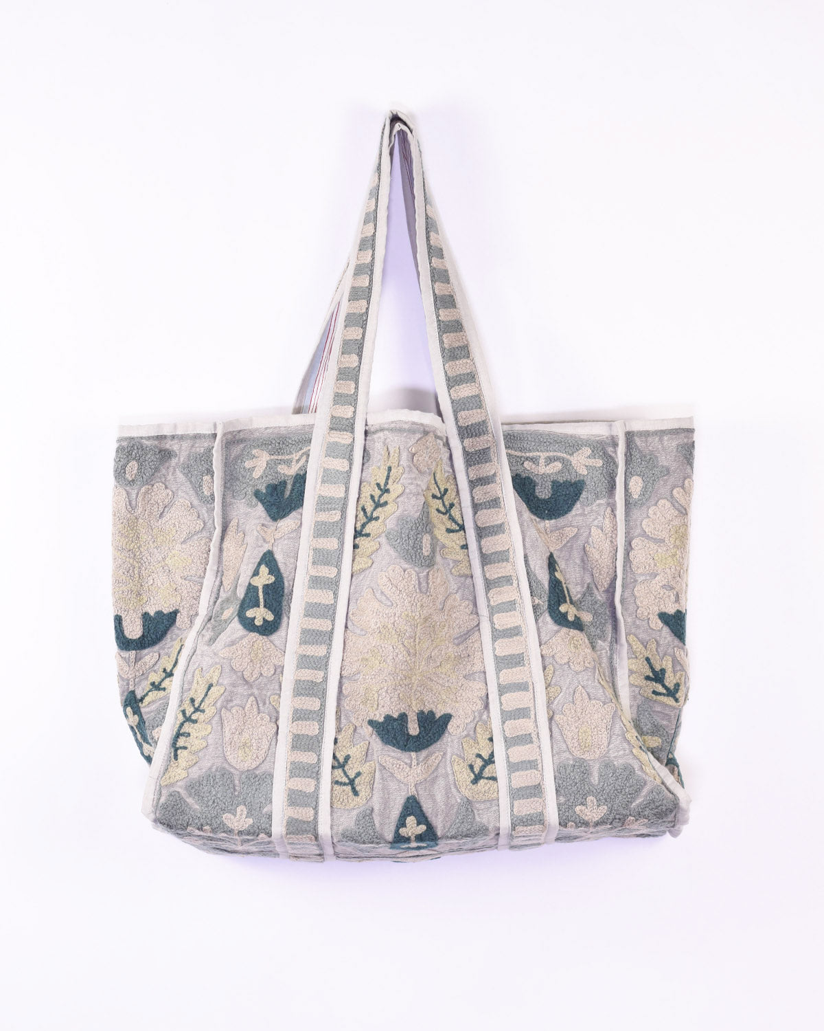 Canvas Suzani Embroidered Oversized Tote Bag - 17 image 1